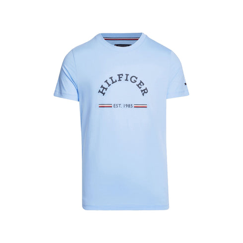 Tommy Hilfiger T-shirt T-shirt Uomo slim con stampa Celeste - Francavilla Moda